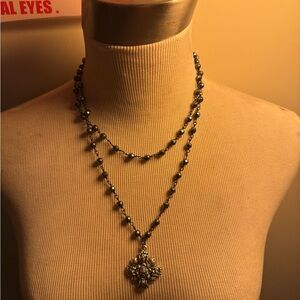 Elegant Black Beaded Necklace